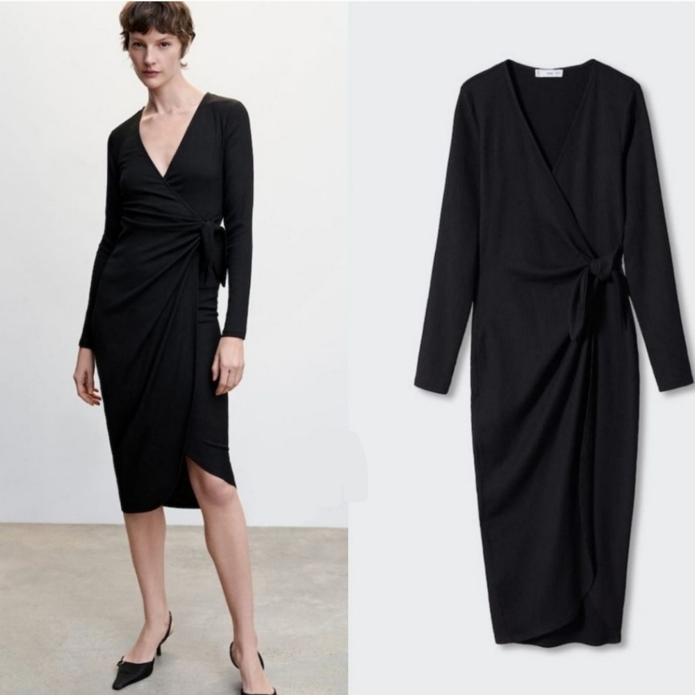 MANGO Faix wrap dress